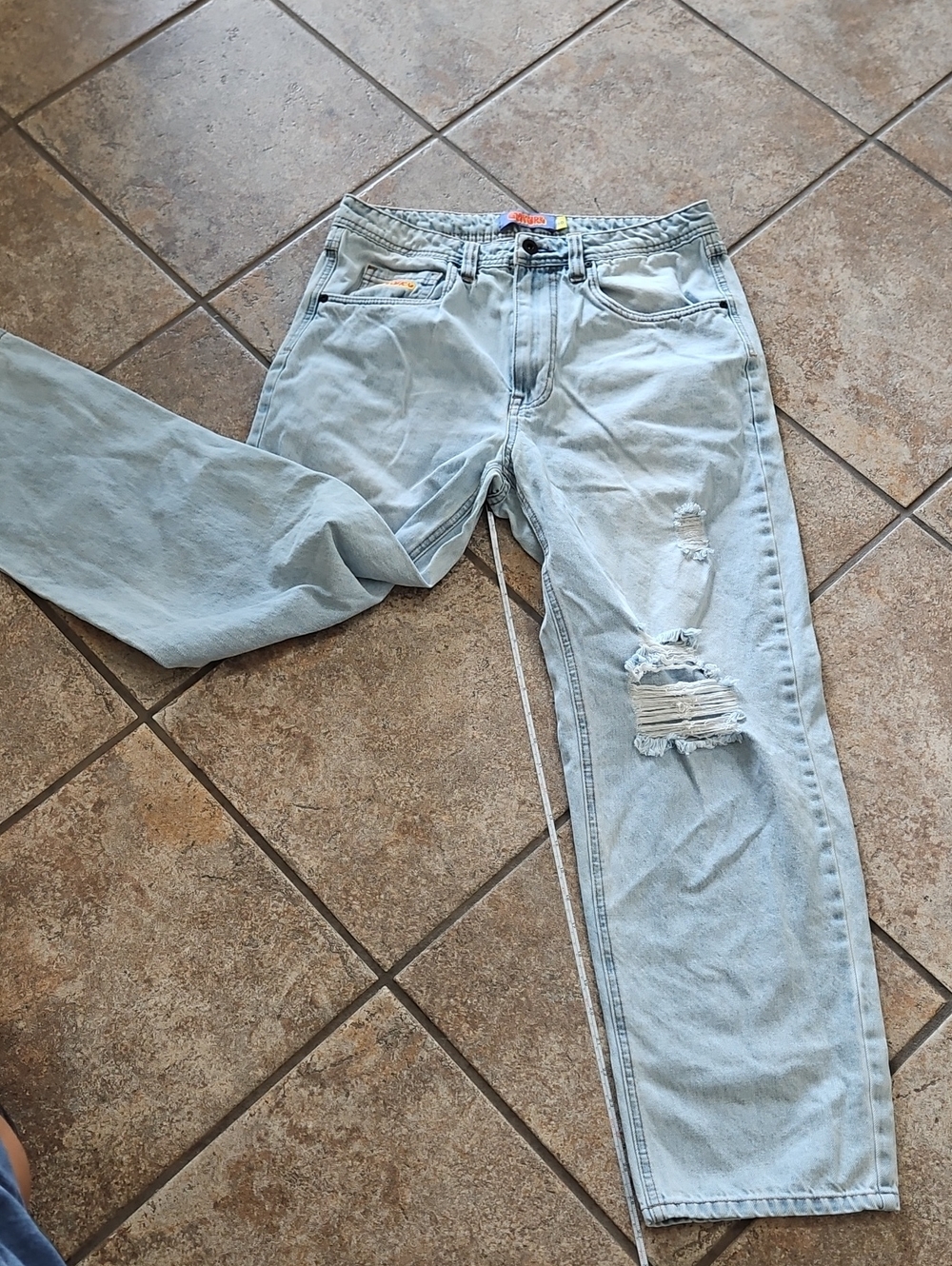 Empyre Light Blue Distressed Men’s Loose Fit Jeans